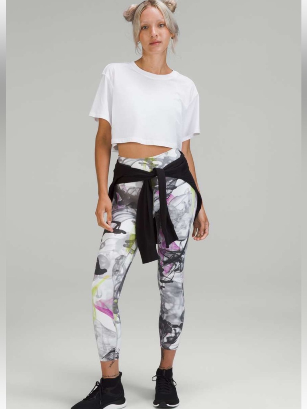 NWOT Lululemon Throwback Print Align High-
Rise Pant 25" Unicorn White Multi